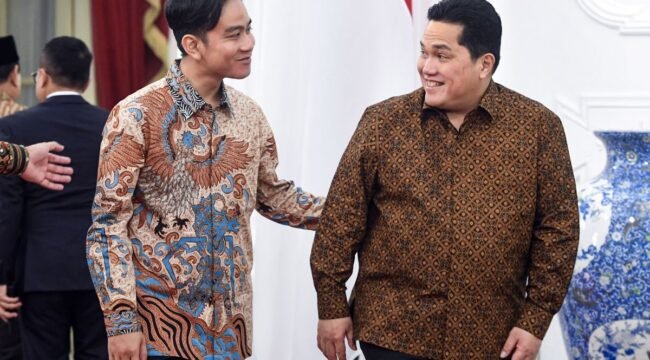 Menteri BUMN Erich Thohir bersama Wapres RI Gibran